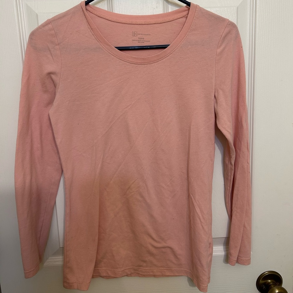 NO BOUNDARIES Pink/Salmon Women’s Long Sleeve Shirt - Size S (3-5)